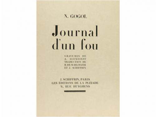 1927. LIBRO. (BIBLIOFILIA). GOGOL, N.:. JOURNAL D&#39;UN FOU. Pa