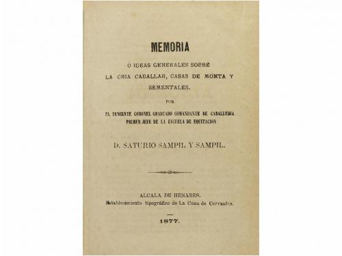 1877. LIBRO. (CIENCIAS NATURALES-HIPICA). SAMPIL Y SAMPIL,