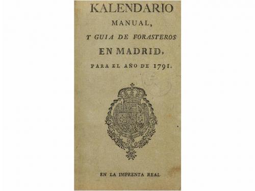 1791, 1802, 1805. LIBRO. (VIAJES-MADRID). KALENDARIO MANUAL