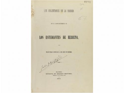 1873. LIBRO. (HISTORIA-CUBA). [VALDÉS DOMÍNGUEZ, FERMÍN:].