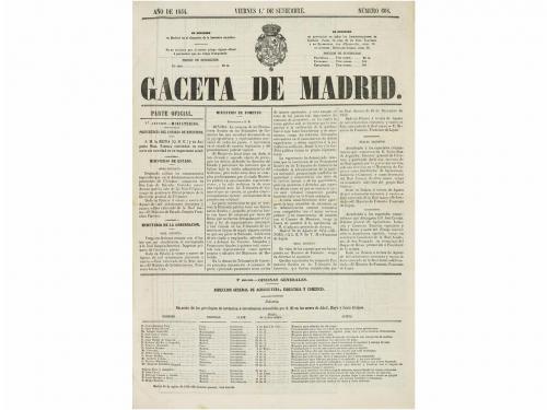 1854. REVISTA. (MADRID). GACETA DE MADRID. Madrid: Imp. Nac
