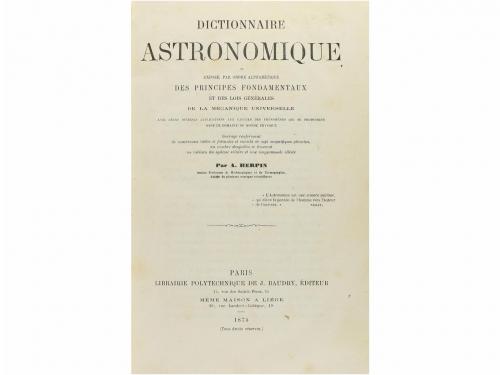 1875. LIBRO. (ASTRONOMIA). HERPIN, A.:. DICTIONNAIRE ASTRON