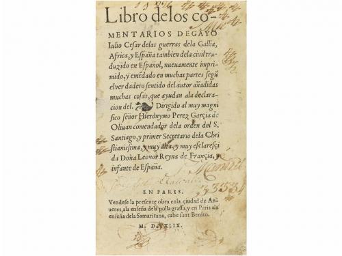 1549. LIBRO. (HISTORIA-ROMA-CÉSAR). CESAR, GAYO JULIO:. LIBR