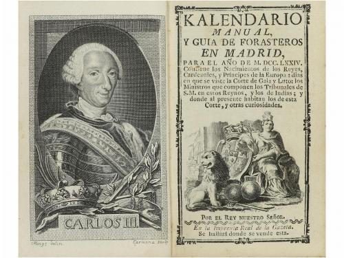 [1772]. LIBRO. (VIAJES-MADRID). KALENDARIO MANUAL, Y GUIA DE