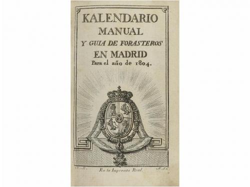 [1803]. LIBRO. (VIAJES-MADRID). KALENDARIO MANUAL Y GUIA DE 
