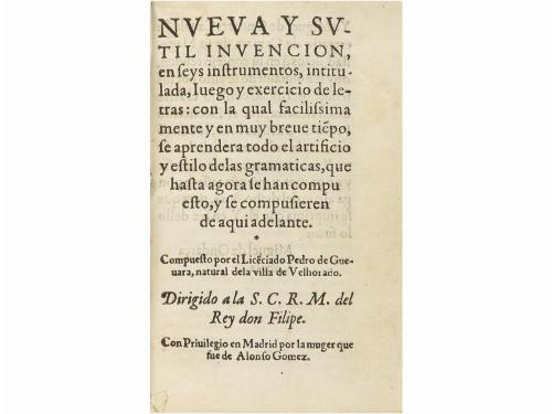 [1584]. LIBRO. (GRAMÁTICA). GUEVARA, PEDRO DE:. NUEVA Y SUTI