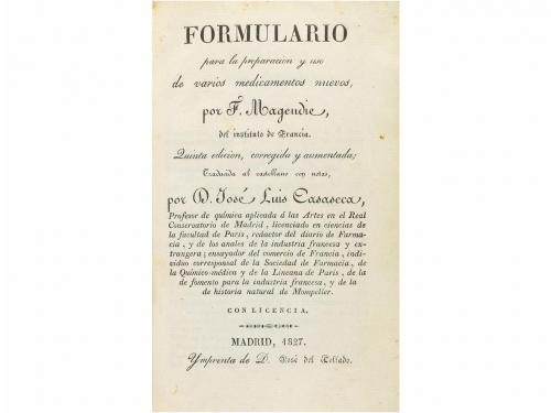 1827. LIBRO. (FARMACIA-FORMULACIÓN). MAGENDIE, F.:. FORMULAR