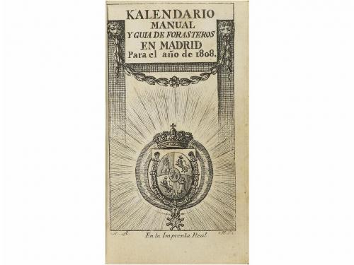 1808. LIBRO. (VIAJES-GUÍA). KALENDARIO MANUAL Y GUIA DE FOR