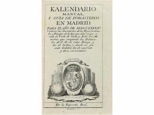 1784 y 1786. LIBRO. (VIAJES-GUÍA). KALENDARIO MANUAL, Y GUI