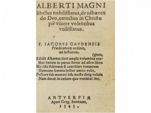 1545. LIBRO. (TEOLOGÍA). GAUDENSIS, F. IACOBUS:. ALBERTI MAG