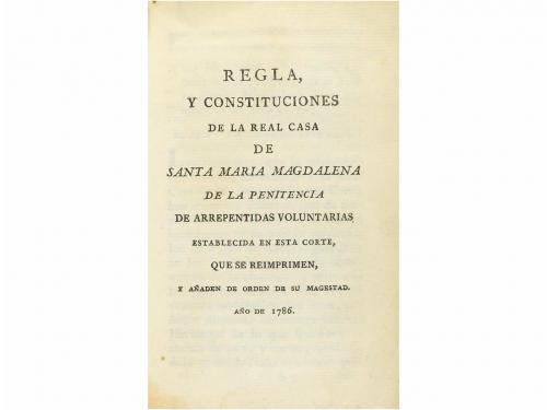 1786. LIBRO. (RELIGIÓN). REGLA Y CONSTITUCIONES DE LA REAL C