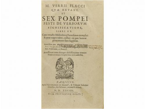 1584. LIBRO. (GRAMÁTICA). VERRII FLACCI, M.; SEX POMPEI FES