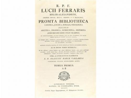 1786-1787. LIBRO. (BIBLIOGRAFÍA). FERRARIS, LUCII. PROMTA BI