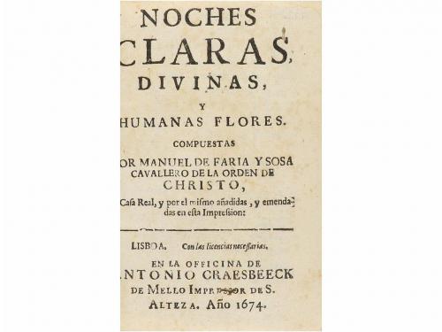1674. LIBRO. (LITERATURA). FARIA Y SOSA, MANUEL DE:. NOCHES 