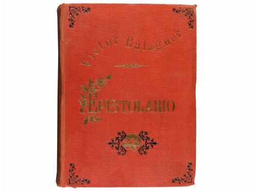 1893. LIBRO. (EPISTOLARIO). BALAGUER, VICTOR:. EPISTOLARIO. 