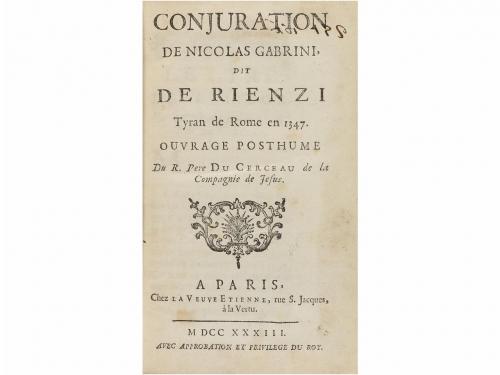 1733. LIBRO. (LITERATURA-HISTORIA). CERCEAU:. CONJURATION D