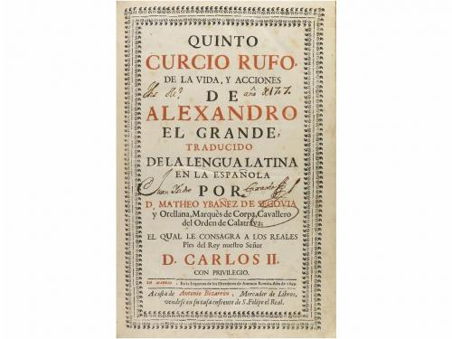 1699. LIBRO. (HISTORIA). CURCIO RUFO, QUINTO:. DE LA VIDA Y