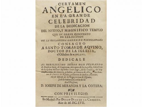 1657. LIBRO. (LITERATURA). MIRANDA Y LA COTERA, IOSEPH:. CE