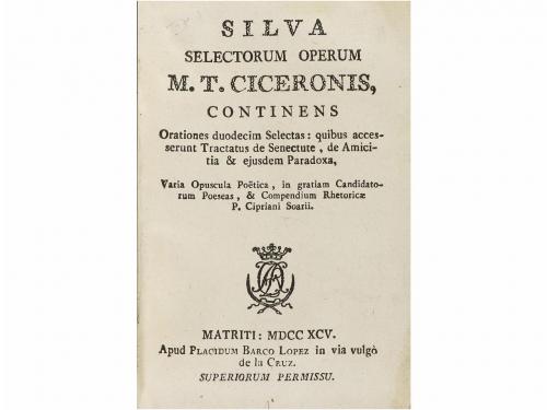 1795. LIBRO. (LITERATURA-CLÁSICOS). CICERONIS, M. T.:. SILV