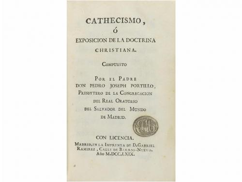 1769. LIBRO. (RELIGIÓN- CATECISMO). PORTILLO, JOSEPH:. CATH