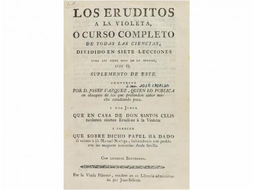 [1786]. LIBRO. (LITERATURA ESPAÑOLA). VAZQUEZ, JOSEF [CADAL