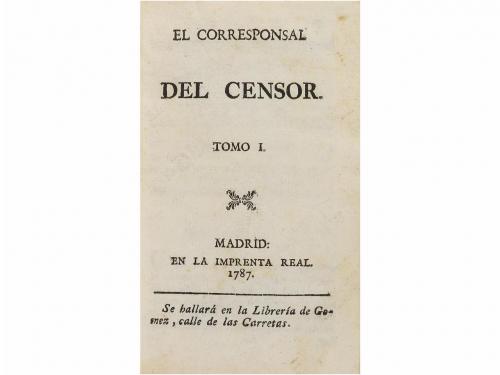 1787. LIBRO. (LITERATURA-SATÍRICA). EL CORRESPONSAL CENSOR.