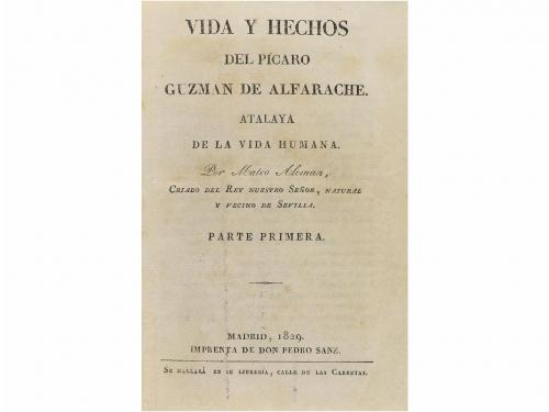 1829. LIBRO. (LITERATURA). ALEMAN, MATEO:. VIDA Y HECHOS DE