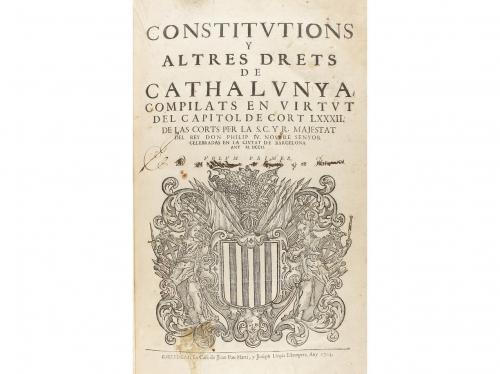 1704. LIBRO. (HISTORIA DE CATALUNYA). CONSTITUTIONS Y ALTRES
