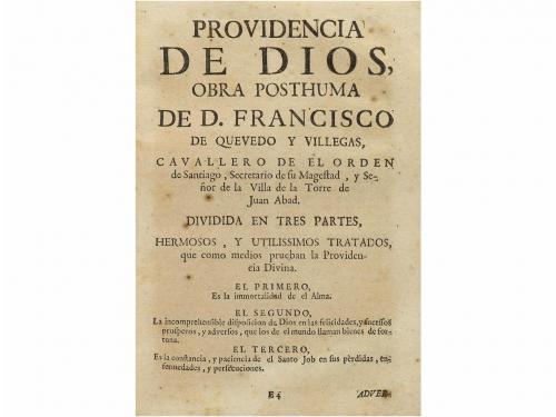 1729. LIBRO. (LITERATURA-SIGLO DE ORO). QUEVEDO VILLEGAS, F