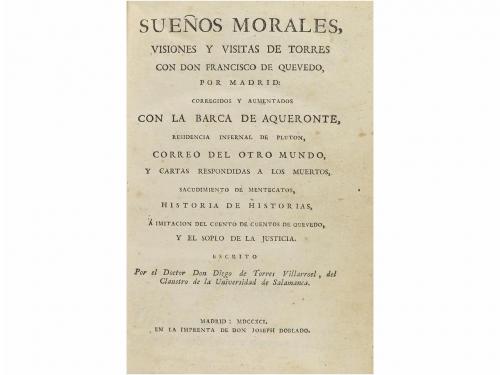 1791. LIBRO. (LITERATURA- MADRID). TORRES VILLARROEL, DIEGO
