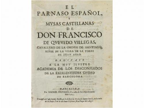 1703. LIBRO. (LITERATURA-SIGLO DE ORO). QUEVEDO VILLEGAS, F
