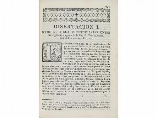 1779. LIBRO. (BARCELONA-PATRONA). BORIA Y DE LLINÁS, DOMING
