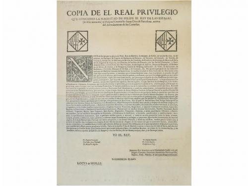 [1587]. FOLLETOS. (BANDO). COPIA DE EL REAL PRIVILEGIO QUE