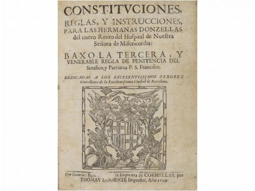 1699. LIBRO. (HUMANIDADES). CONSTITUCIONES REGLAS, Y INSTRU