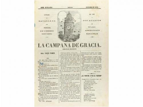 1870-1871. REVISTA. (SATÍRICO). LA CAMPANA DE GRACIA. Barcel