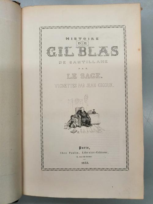 1835. LIBRO. (LITERATURA). LE SAGE:. HISTOIRE DE GIL BLAS DE