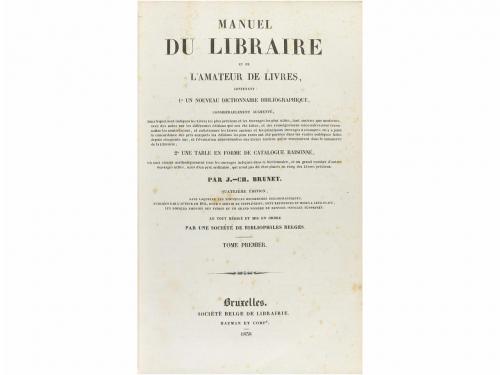 1838-1839. LIBRO. (BIBLIOGRAFÍA). BRUNET, J. CH.:. MANUEL DU