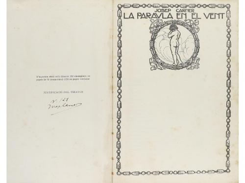 1914 ca. LIBRO. (LITERATURA CATALANA-AUTÓGRAFO). CARNER, JOS