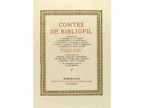 1924. LIBRO. (BIBLIOFILIA). MIQUEL Y PLANAS, R.:. CONTES DE 