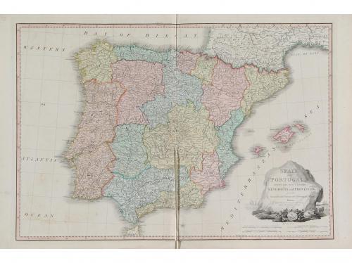 1795. MAPA. (PENÍNSULA IBÉRICA). SPAIN AND PORTUGAL DIVIDED 