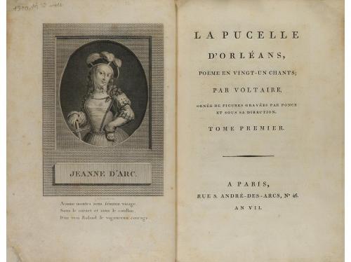 [1795]. LIBRO. (LITERATURA) FRANCESA. VOLTAIRE:. LA PUCELLE 