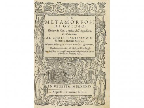 1589. LIBRO. (LITERATURA CLÁSICA). OVIDIO:. LE METAMORFOSI D