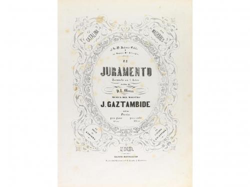 1860 ca. LIBRO. (ZARZUELA). GAZAMBIEDE, J. (música); OLONA, 