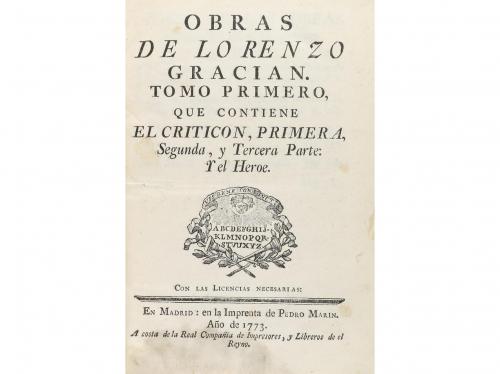 1773. LIBRO. (LITERATURA CASTELLANA). GRACIAN MORALES, BALTA