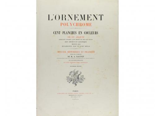 1880 ca. LIBRO. (ARTES DECORATIVAS). RACINET, M. A.:. L&#39;ORNE