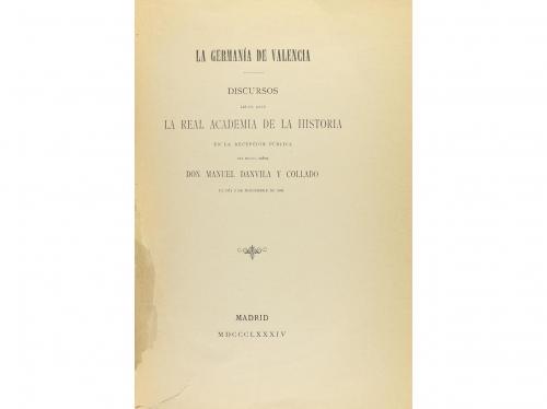 1884. LIBRO. (HISTORIA). DANVILA Y COLLADO, MANUEL:. LA GERM