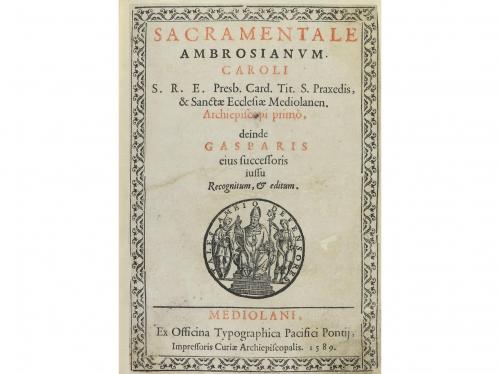 1589. LIBRO. (HUMANIDADES). CAROLI, AMBROSIUM:. SACRAMENTALE