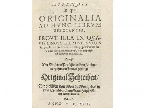 1628-1629. LIBRO. (HISTORIA-PROTESTANTISMO). GEORGIUS, IOANN