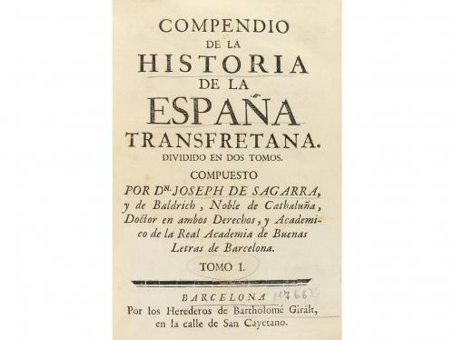 1764. LIBRO. (HISTORIA). SAGARRA, JOSEPH DE:. COMPENDIO DE L