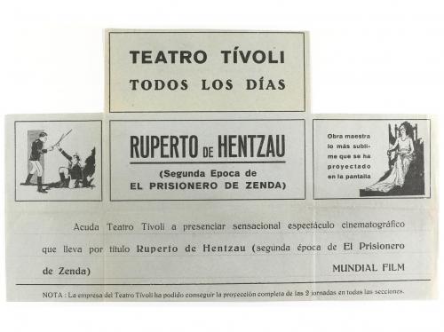 1922. PROGRAMA DE MANO. RUPERTO DE HENTZAU (SEGUNDA EPOCA DE